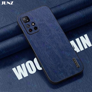 เคสโทรศัพท์มือถือหนัง TPU แบบนิ่ม ลายไม้ธรรมชาติ สีฟ้า หรูหรา สําหรับ Xiaomi POCO Redmi Note 13 12 12C 12S 12T 11 11S 10 F5 X5 F4 M4 Lite Pro Plus Ultra 4G 5G J011-1