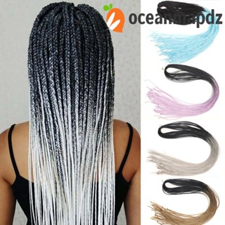 Oceanmapdz Zizi ถักเปีย, สายรุ้ง สังเคราะห์ บาง กล่องถักเปีย, ถักเปียยาว ที่มีสีสัน ถักเปียผม ถักโครเชต์ ต่อผม แอฟริกัน