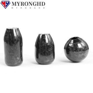 Myronghd หัวเกียร์อลูมิเนียมคาร์บอนไฟเบอร์ กันลื่น แบบเปลี่ยน สําหรับรถยนต์