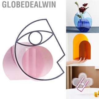 Globedealwin Acrylic Vase Ornament  Translucent Exquisite Geometric Wide Application for Office