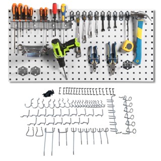 51 ชิ้น【ToolHook 】🔥มีของพร้อมส่ง🔥 Pegboard ตะขอนิกเกิลชุบนิกเกิลสําหรับค้อนประแจ