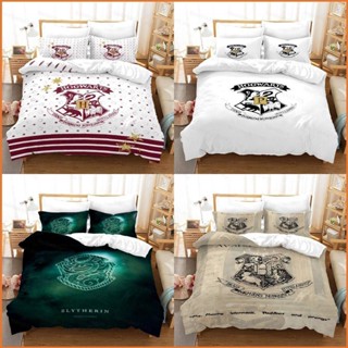 Fb Harry Potter Magic School 3in1 ชุดเครื่องนอน ผ้าปูที่นอน ผ้าห่ม ผ้านวม ห้องนอน ซักทําความสะอาดได้ สะดวกสบาย ชุดอยู่บ้าน