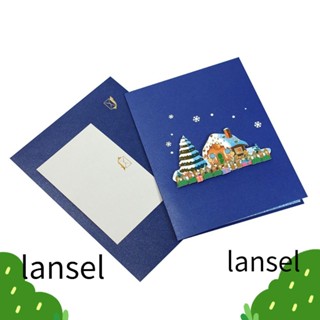 Lansel การ์ดอวยพรคริสต์มาส แบบพับได้ ลายบ้านขนมปังขิง ของขวัญคริสต์มาส