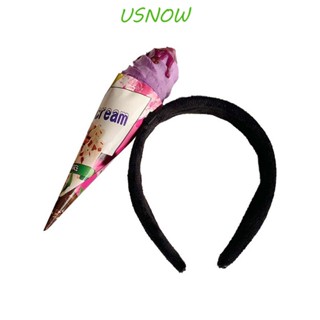 Usnow ที่คาดผม ที่คาดผม ลายการ์ตูนไอศกรีม ตลก สไตล์เกาหลี ฤดูร้อน สําหรับผู้หญิง