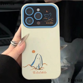 ใหม่ เคสโทรศัพท์มือถือนิ่ม ลายปลาวาฬ เรียบง่าย ขนาดใหญ่ สําหรับ Iphone 7p 13pro 1211 14pro KUYM