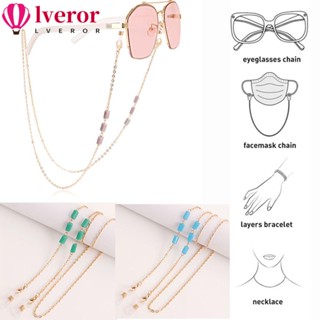 Lveror สร้อยคอ สายโซ่เรซิ่น ทรงสี่เหลี่ยม แฟชั่น