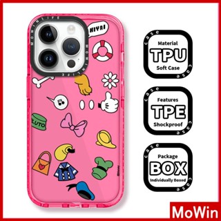 Mowin - เข้ากันได้สำหรับ เคสไอโฟน เคสไอโฟน11 เคส iphone 11 เคสนิ่มเคสใสหนากันกระแทกป้องกันกล้องกรอบสีชมพูสินค้าแฟชั่นเข้ากันได้กับ iPhone 13 Pro Max 12 Pro Max 11 XR XS 7 8Plus