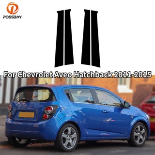 [พร้อมส่ง] สติกเกอร์โครเมียม ติดเสาหน้าต่างรถยนต์ สําหรับ Chevrolet Aveo Hatchback 2011-2015