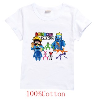 เสื้อยืดแขนสั้น ผ้าฝ้ายแท้ ลาย Rainbow friends roblox 8873