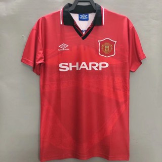 1994-1995 เสื้อเชิ้ตฟุตบอล แขนยาว ลาย Manchester United สไตล์เรโทร ไซซ์ S-XXL 94-95