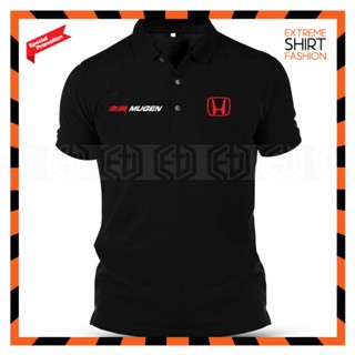 เสื้อยืดโปโล ผ้าฝ้าย พิมพ์ลายโลโก้ Honda Civic Mugen Type R Baju Lelaki สําหรับผู้ชาย