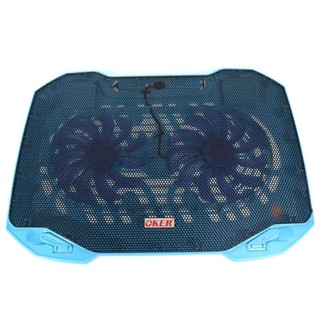 (664) OKER HVC-393 BLUE พัดลมระบายความร้อน TOP NOTEBOOK COOLING PAD รับประกัน 6 เดือน