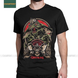 oversize T-shirt เสื้อยืด พิมพ์ลายอนิเมะ Gothic Gremlins Gizmo 80S สไตล์ฮิปฮอป สร้างสรรค์ S-5XL