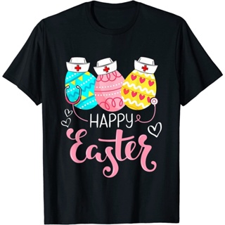 เสื้ ซื้อ 3 แถม 1 Happy Easter Day Cute Bunny Egg Nurse Stethoscope Unisex T-Shirt_01S-5XL