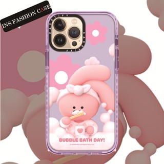 Casetify X PINK&amp;VEN BATH DAY เคสโทรศัพท์มือถือใส กันกระแทก แบบนิ่ม สีม่วง สําหรับ iPhone 14 13 12 11 Pro MAX IX XS MAX XR 6 6s 7 8 Plus