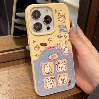 เคสโทรศัพท์มือถือนิ่ม กันกระแทก ลายกระต่ายหมีน่ารัก ย่อยสลายได้ สําหรับ Apple Iphone 14promax 13 12 11 xs