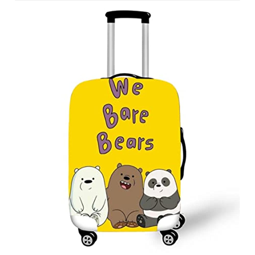 【พร้อมส่ง】ผ้าคลุมกระเป๋าเดินทาง ลายการ์ตูน we bare bears ล้างทําความสะอาดได้ ขนาด 18-32 นิ้ว