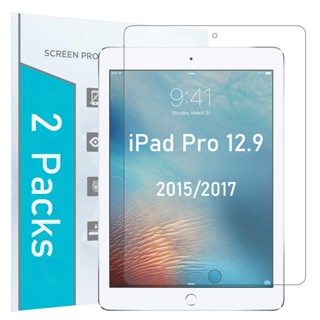 ฟิล์มกระจกนิรภัยกันรอยหน้าจอแท็บเล็ต กันรอยขีดข่วน สําหรับ ipad Pro 12.9 2015 2017 A1671 A1670 ipad 12.9 A1652 A1584 2 แพ็ก