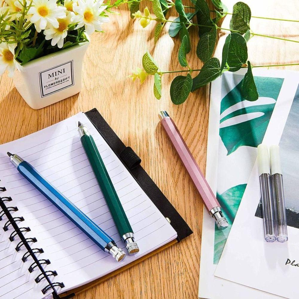 Winte Mechanical Pencil, 5.6 มม.โลหะอัตโนมัติ Pencil, Creative Drawing Writing Tool 2B/4B/6B/8B ดินสอเติม Sketch Comics Design Propelling Pencil School Office - รูปที่ 5