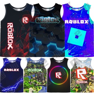 Roblox เสื้อยืดแขนกุด พิมพ์ลายกราฟฟิค 3D สําหรับเด็กผู้ชาย และเด็กผู้หญิง