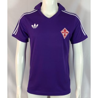 เสื้อกีฬาแขนสั้น ลายทีมชาติฟุตบอล Fiorentina 79 80 Fiorentina ชุดเหย้า สไตล์เรโทร แห้งเร็ว สําหรับผู้ชาย ไซซ์ S - XXL