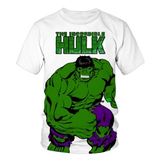 เสื้อยืดแขนสั้น พิมพ์ลายภาพยนตร์มาร์เวล Hulk แฟชั่นฤดูร้อน สไตล์คลาสสิก สําหรับผู้ชาย