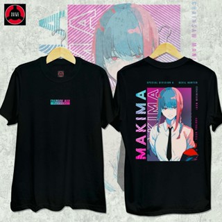 Chainsaw Man เสื้อยืดอนิเมะ Makima แฟชั่น เสื้อโอเวอร์ไซส์ผู้ชายและผู้หญิงคอกลม แขนสั้น