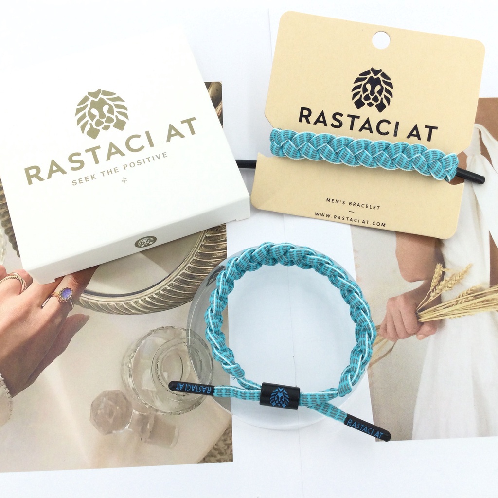 RASTAClAT สร้อยข้อมือสะท้อนแสงสีฟ้าพร้อมกล่องของขวัญสร้อยข้อมือเชือกปรับได้สร้อยข้อมือถักสุภาพสตรีผู้ชายวันเกิดมิตรภาพคู่ของขวัญเครื่องประดับแฮนด์เมด