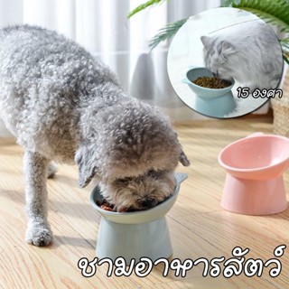 COD ชามอาหารสัตว์ ชามอาหารสุนัข ชามสัตว์เลี้ยง เอียง 15 องศา ขนาด 12*13cm