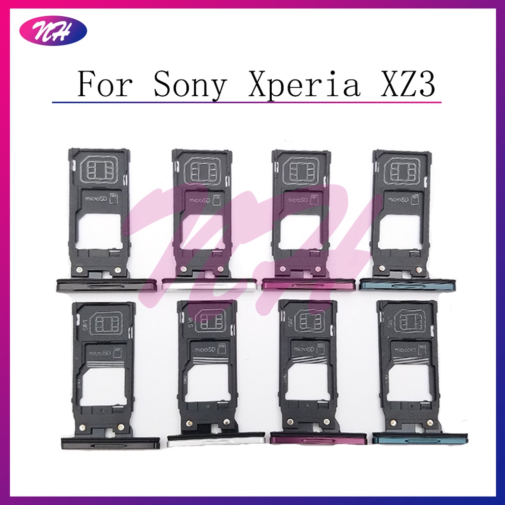 สําหรับ Sony Xperia XZ3 H8416 H9436 H9493 ซิมการ์ดถาดผู้ถือซิมการ์ด Micro SD การ์ดอะแดปเตอร์