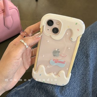 เคสโทรศัพท์มือถือ กันกระแทก ลายไอศกรีมหน้ายิ้มน่ารัก สร้างสรรค์ สําหรับ Apple Iphone 14promax 13 12 11 14pro 13pro 14