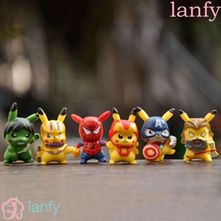 Lanfy โมเดลฟิกเกอร์ ปิกาจู โปเกม่อน อเวนเจอร์ส น่ารัก 6 ชิ้น ต่อชุด