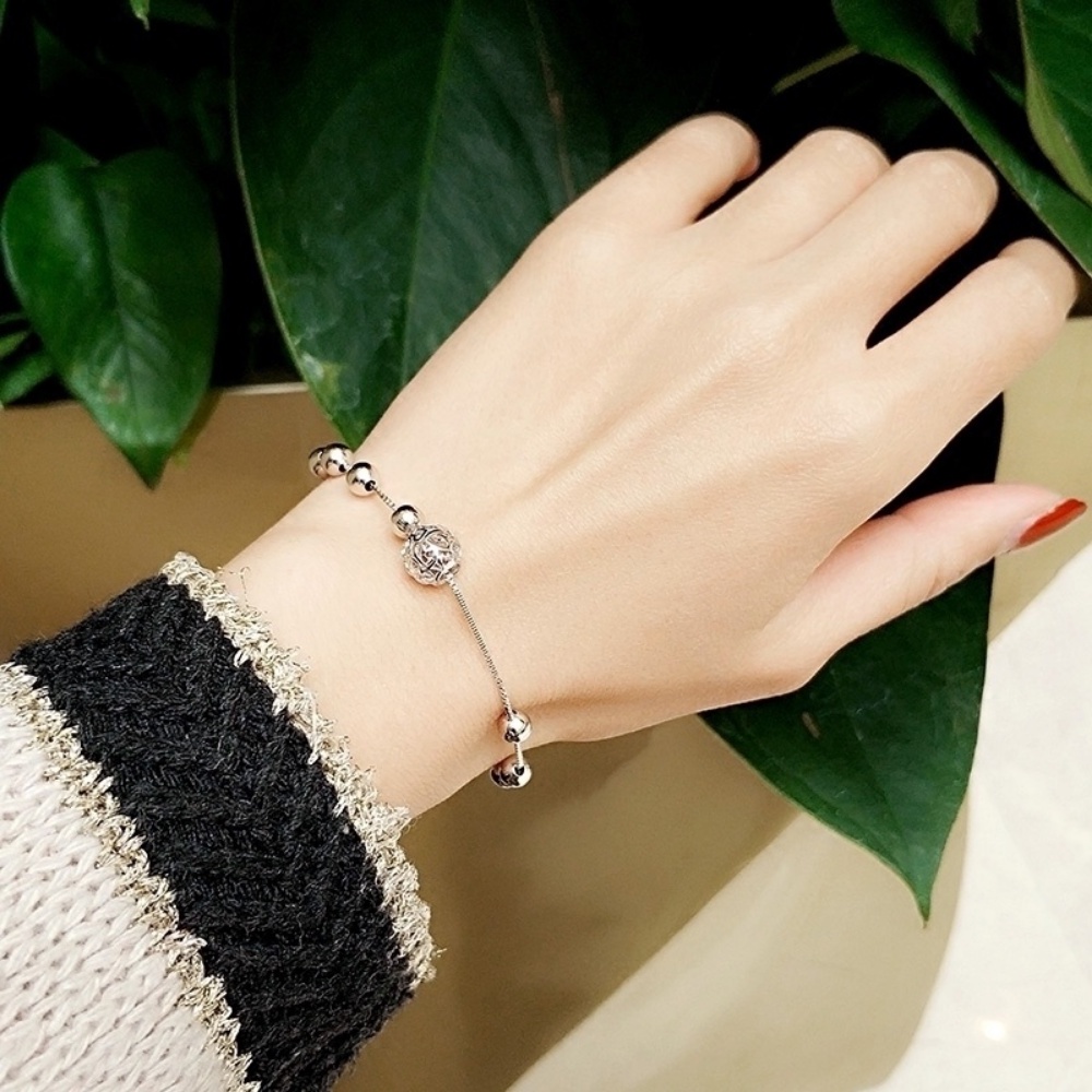 A HELLO GIRL สร้อยข้อเท้าเงิน 925 ทรงกลม กลวง สวยหรู เครื่องประดับแฟชั่นเกาหลี ของขวัญวันเกิด สําหรับผู้หญิง