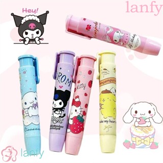 Lanfy ยางลบ แบบกด ยางลบ สร้างสรรค์ เครื่องเขียน การ์ตูนคุโรมิ ปากกา Cinnamoroll รูปร่างปากกา ยางลบ