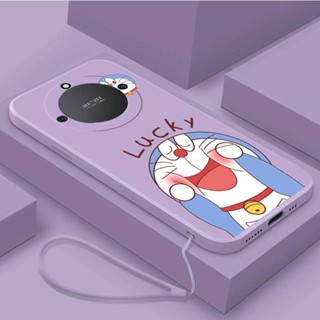 Honor X9a 5G X8a X7a Magic 4 Pro 5 Pro แมวนําโชค โดราเอมอน เคสเคลือบ ซิลิโคนเหลว ด้านหลัง TPU เคสนิ่ม