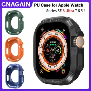 Cnagain เคสนาฬิกาข้อมือ TPU นิ่ม แบบใส ป้องกันหน้าจอ อุปกรณ์เสริม สําหรับ Apple Watch Ultra 49 มม. smart Watch Series 8 7 6 5 4