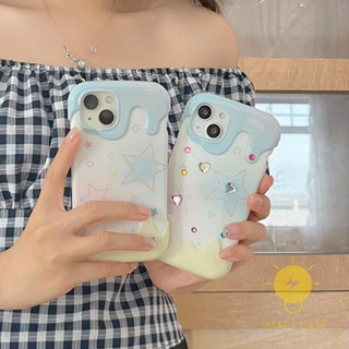 For เคสไอโฟน 14 Pro Max [Ice Cream Star Diamond] เคส Phone Case For iPhone 14 Pro Max Plus 13 12 11 For เคสไอโฟน11 Ins Korean Style Retro Classic Couple Shockproof Protective TPU Cover Shell