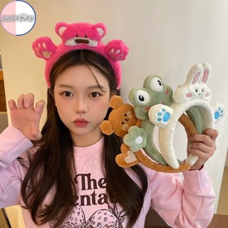 ที่คาดผม ผ้ากํามะหยี่ ลายการ์ตูนกบ กระต่าย 3D แฟชั่นสําหรับผู้หญิง 2023