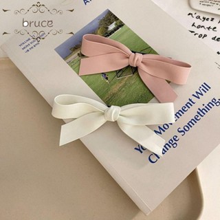 BRUCE Balletcore Bow Hairpin Cute Hair Barrettes Small Hairpin Bangs Clip Bowknot Headdress PU Leather Female Hair Accessories