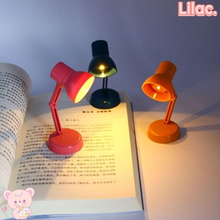 ❥LILAC✿ 1:12 Scale Dollhouse Table Light 360° Rotating Toy Furniture Doll Accessories Playing House Bending LED Lamp Warm Lighting Mini Reading Lighting/Multicolor