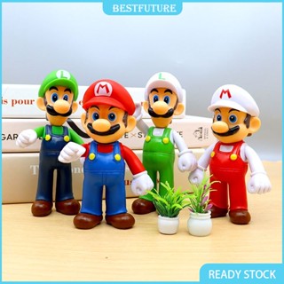 ชุดซูเปอร์มาริโอ้ Bros 4/6/8 ชิ้น โมเดลฟิกเกอร์ PVC รูปภาพยนตร์ Mario Luigi Action Figua สําหรับตกแต่งโต๊ะ