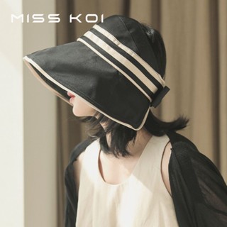 Misskoi [พร้อมส่ง] หมวกกันแดด ป้องกันรังสียูวี พับได้ แฟชั่นฤดูใบไม้ผลิ และฤดูร้อน สําหรับผู้หญิง