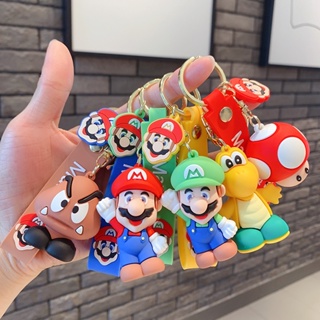 พวงกุญแจ จี้ฟิกเกอร์ Super Mario Bros Mario Louis Yoshi Princess Mario น่ารัก สําหรับห้อยกระเป๋า