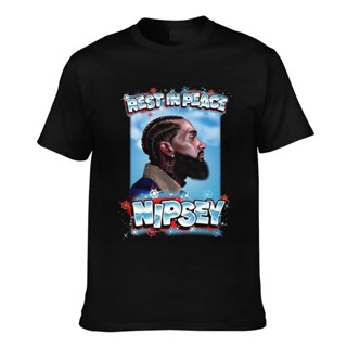 GILDAN เสื้อยืด ผ้าฝ้าย พิมพ์ลาย Nipsey Hussle R I P คุณภาพดี