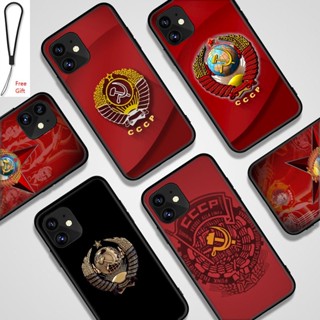 เคสโทรศัพท์มือถือ กันกระแทก ลายธง USSR พร้อมสายคล้อง สําหรับ VIVO Y50 2020 Y30 Y11S Y20A Y20G Y85 V9 Z3X Z1 Y91C Y1S Y95 Y93 Y91 Y91T U1 V15 S1 Pro 4G