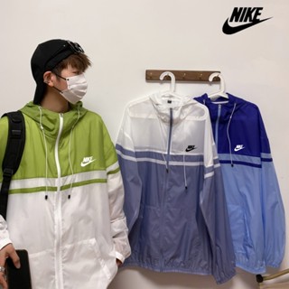 Nike เสื้อแจ็กเก็ตกันลม มีฮู้ด ขนาดใหญ่ กันน้ํา สําหรับผู้ชาย และผู้หญิง