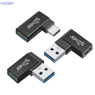 Utzn&gt; อะแดปเตอร์แปลง OTG USB 3.1 Type C ตัวเมีย เป็น USB 3.0 ตัวผู้ 10Gbps Type C เป็น USB 3.0 มุม 90 องศา สําหรับตัวเชื่อมต่อ USB C OTG ใหม่