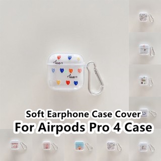 【ของแท้ บูติก】สําหรับ Airpods Pro 4 เคส น่ารัก เรียบง่าย ลายใส สําหรับ Airpods Pro 4 เคสนิ่ม เคสหูฟัง