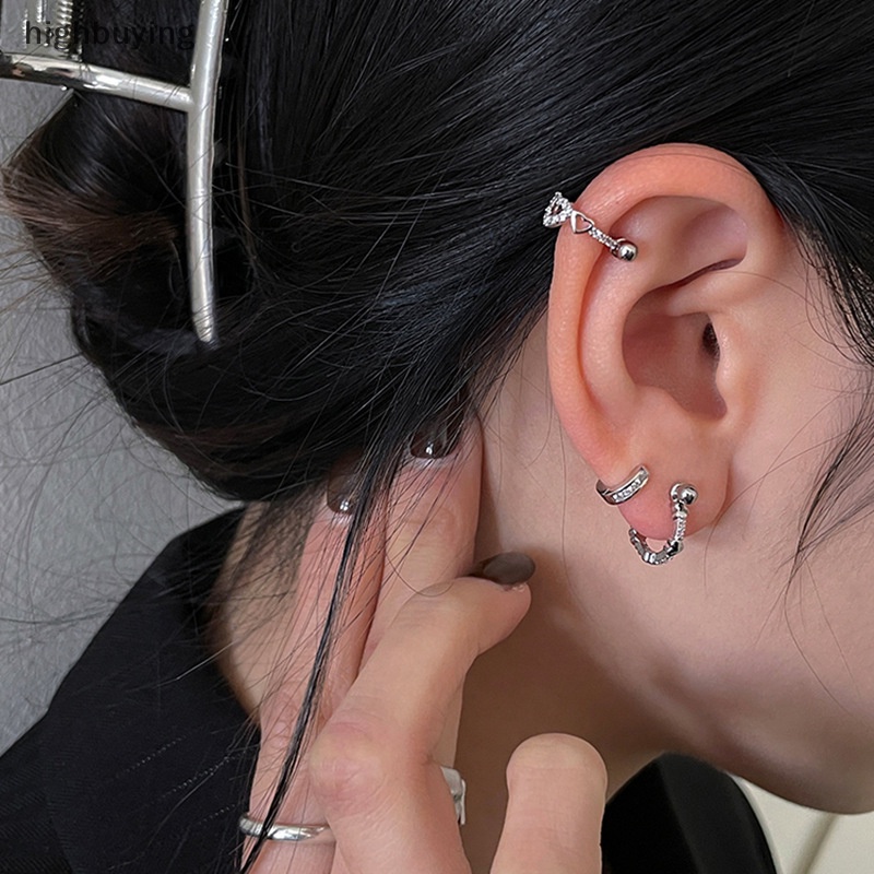 [highbuying] ใหม่ อินเทรนด์ สุดเท่ ดาว กระดูกอ่อน ต่างหู สําหรับผู้หญิง เด็กผู้หญิง สกรู ด้านหลัง พังก์ โกธิก เกลียว ต่างหู เครื่องประดับ ใหม่ พร้อมส่ง