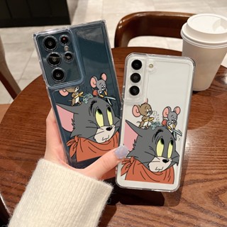 เคสซิลิโคนนิ่ม ลาย Tom and Jerry กันกระแทก สําหรับ Samsung Galaxy S23 Ultra S22 S21 Plus S20 FE A30 A32 A03 Core